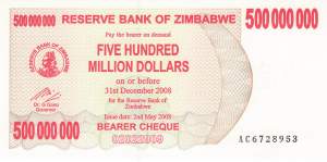 500 Million Dollars Zimbabwe p.60 2008